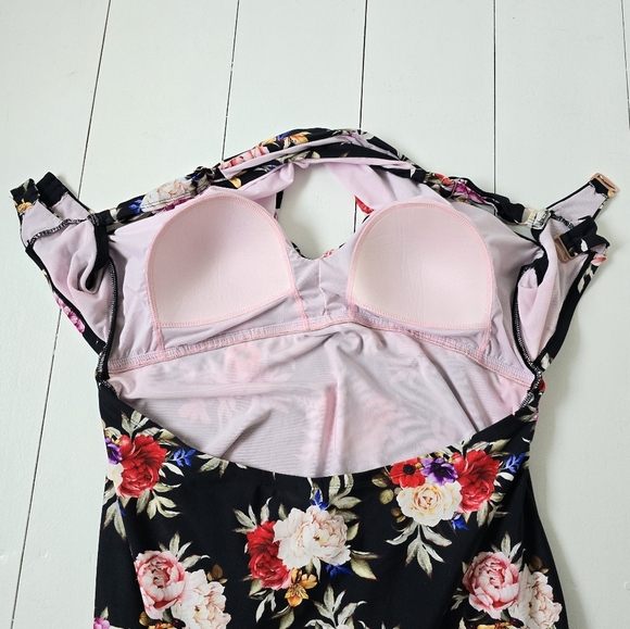 LYSA Floral One Piece Kylie Swimsuit UPF 50+ 2X 22W/24W - Picture 6 of 10